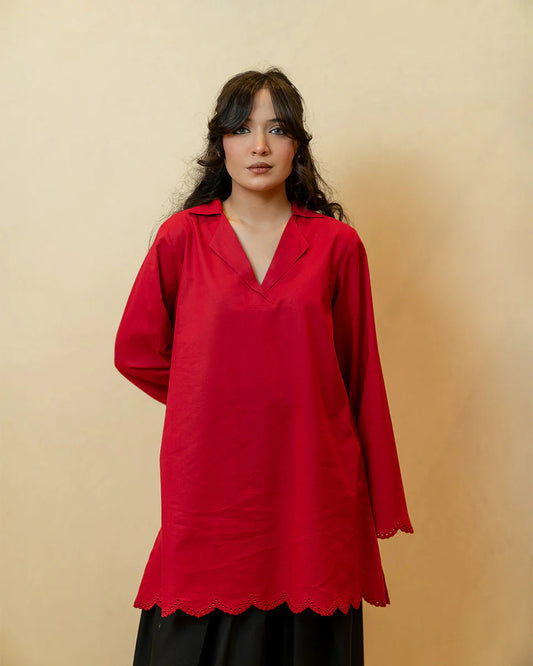 Solid Kurtas by Binaf - Cherry