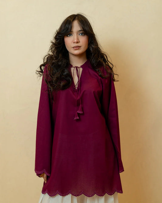 Solid Kurtas by Binaf - Plum