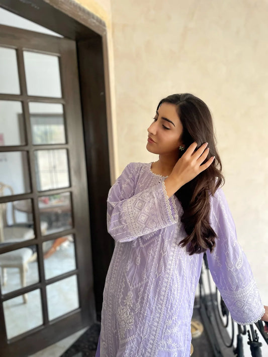 Naarj Melody Kurta - Pale Lilac