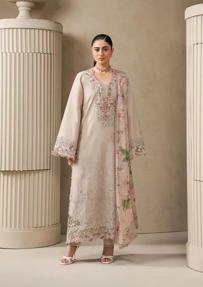 E-CRAFT - Chikankari Lawn With Chiffon Dupatta'26 | EHC-6B CLAY | Elaf