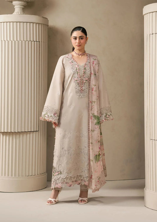 E-CRAFT - Chikankari Lawn With Chiffon Dupatta'26 | EHC-6B CLAY | Elaf