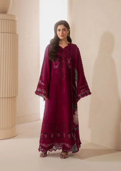 E-CRAFT - Chikankari Lawn With Chiffon Dupatta'26 | EHC-4A GARNET| Elaf
