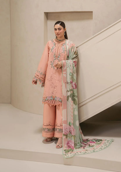 E-CRAFT - Chikankari Lawn With Chiffon Dupatta'26 | EHC-3B DUSTROSE | Elaf