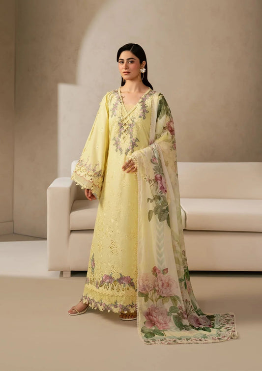 E-CRAFT - Chikankari Lawn With Chiffon Dupatta'26 | EHC-3A SUNSTONE | Elaf