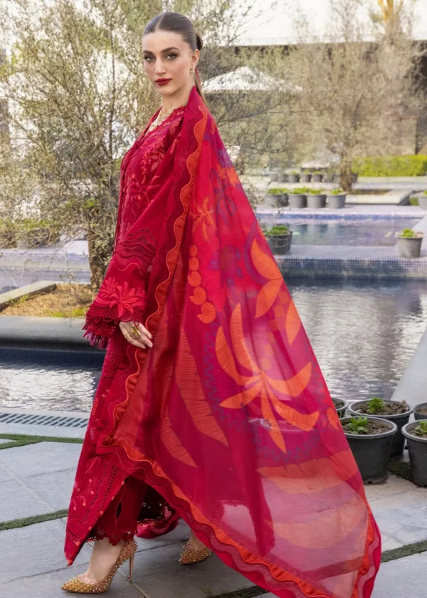 Flow Luxury Lawn | BEAUTY IN BLOOM – D3A | 2026 | Crimson