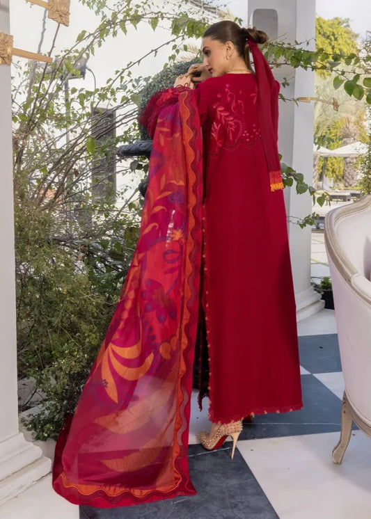 Flow Luxury Lawn | BEAUTY IN BLOOM – D3A | 2026 | Crimson