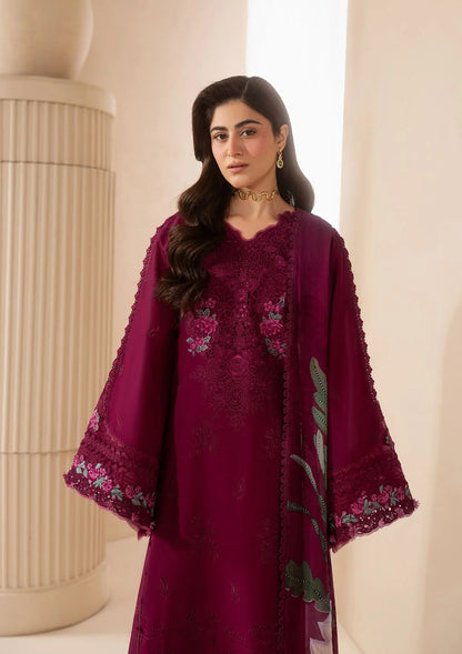 E-CRAFT - Chikankari Lawn With Chiffon Dupatta'26 | EHC-4A GARNET| Elaf