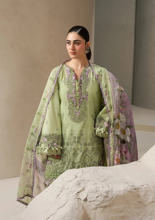 E-CRAFT - Chikankari Lawn With Chiffon Dupatta'26 | EHC-6A BASIL | Elaf