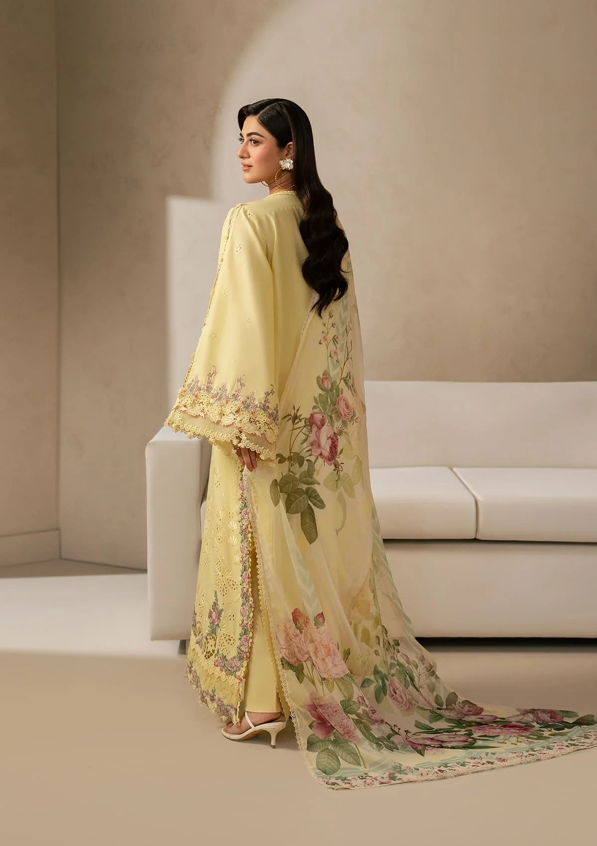 E-CRAFT - Chikankari Lawn With Chiffon Dupatta'26 | EHC-3A SUNSTONE | Elaf