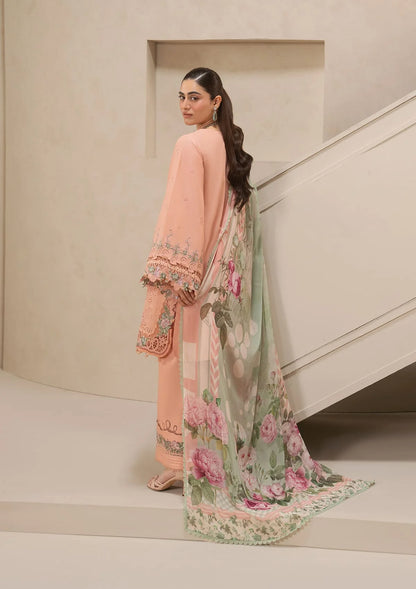 E-CRAFT - Chikankari Lawn With Chiffon Dupatta'26 | EHC-3B DUSTROSE | Elaf