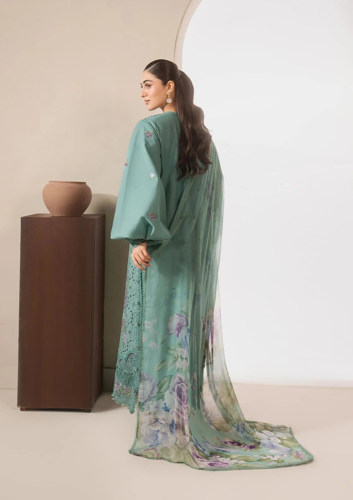 E-CRAFT - Chikankari Lawn With Chiffon Dupatta'26 | EHC-1B WILLOW | Elaf