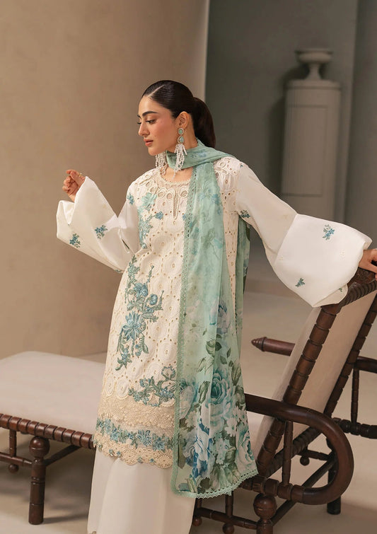 E-CRAFT - Chikankari Lawn With Chiffon Dupatta'26 | EHC-1A VANILLA | Elaf