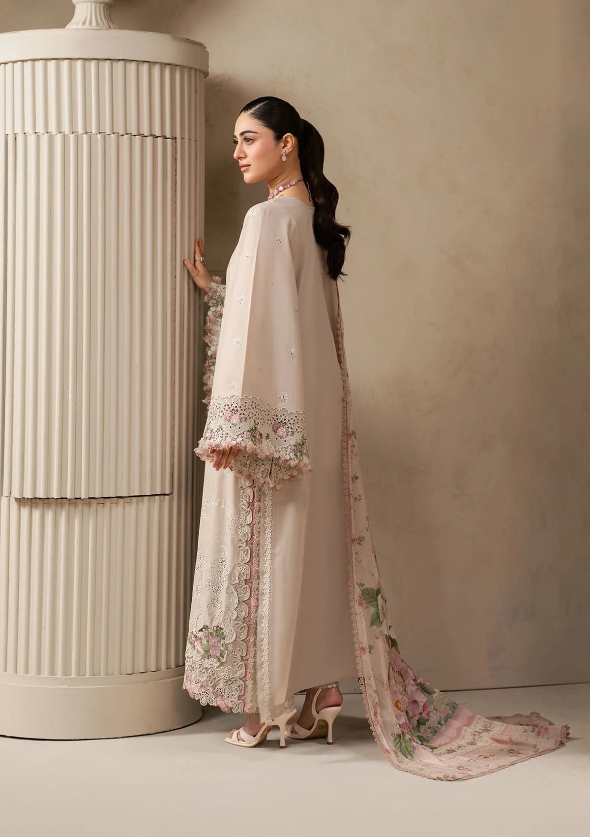 E-CRAFT - Chikankari Lawn With Chiffon Dupatta'26 | EHC-6B CLAY | Elaf
