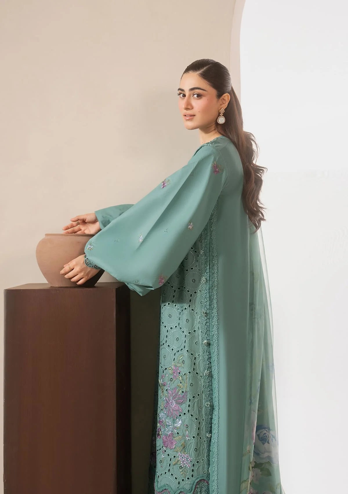 E-CRAFT - Chikankari Lawn With Chiffon Dupatta'26 | EHC-1B WILLOW | Elaf