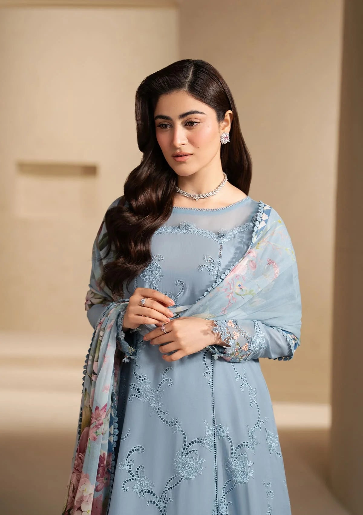 E-CRAFT - Chikankari Lawn With Chiffon Dupatta'26 | EHC-5B PACIFIC | Elaf