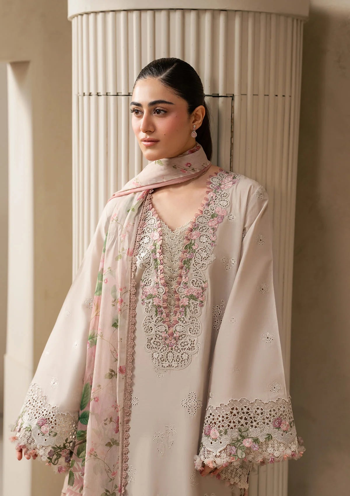 E-CRAFT - Chikankari Lawn With Chiffon Dupatta'26 | EHC-6B CLAY | Elaf