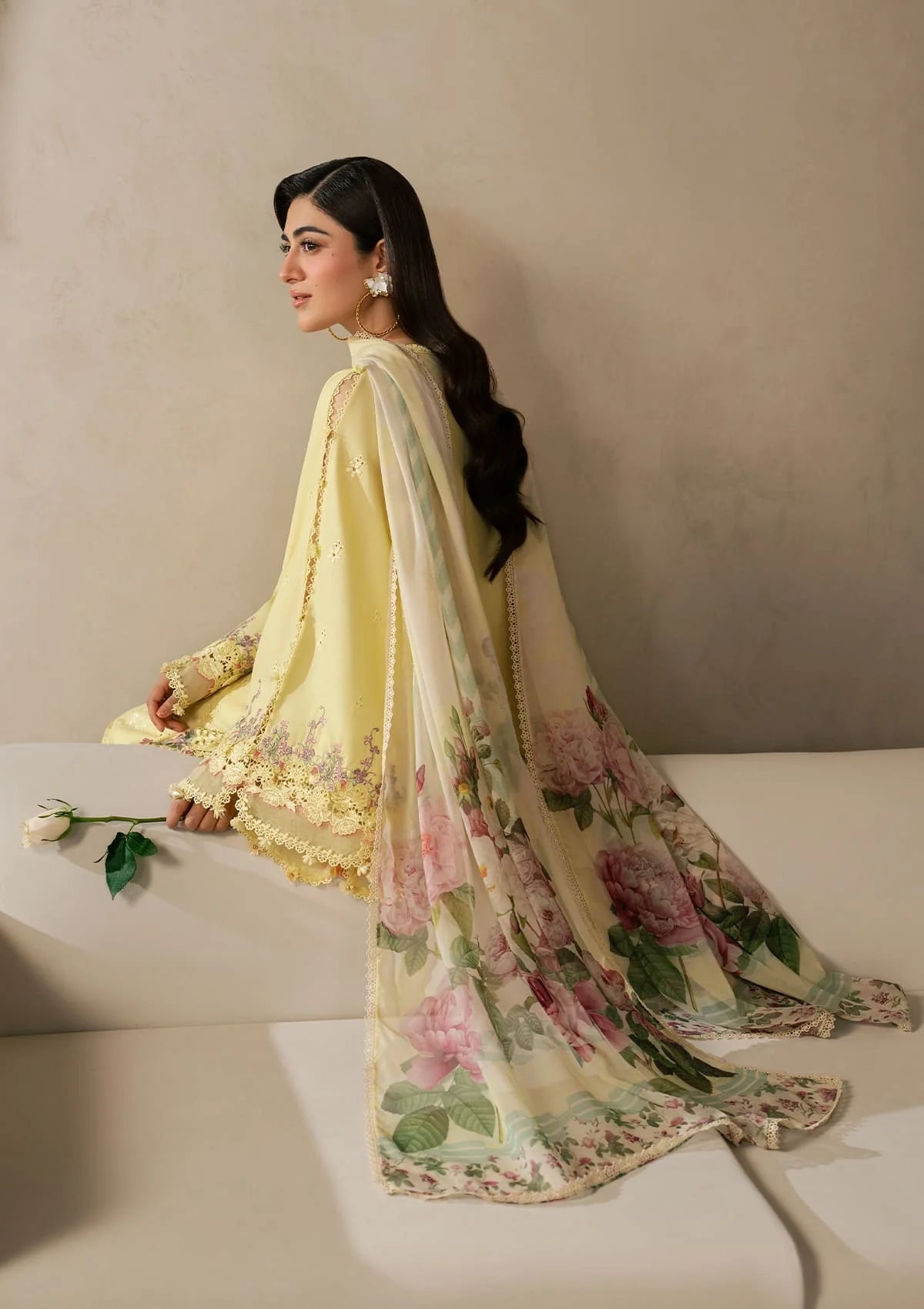 E-CRAFT - Chikankari Lawn With Chiffon Dupatta'26 | EHC-3A SUNSTONE | Elaf