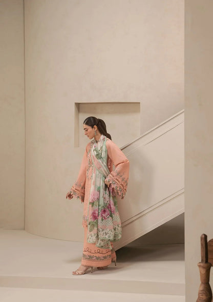 E-CRAFT - Chikankari Lawn With Chiffon Dupatta'26 | EHC-3B DUSTROSE | Elaf