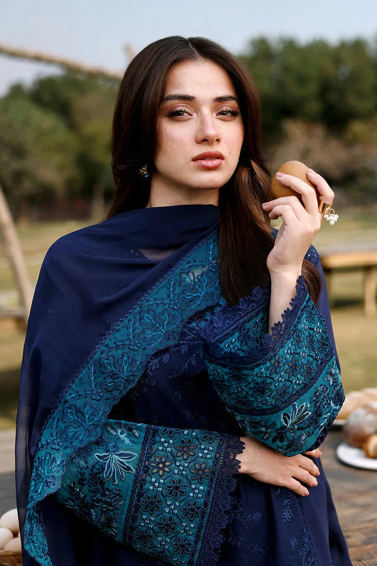 Eid Luxury Lawn Drop 2 | 2026 | Blueberry | Azure