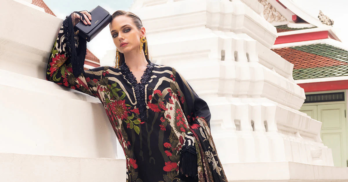 3 Piece Unstitched Embroidered Linen Suit - MPT-2810-B