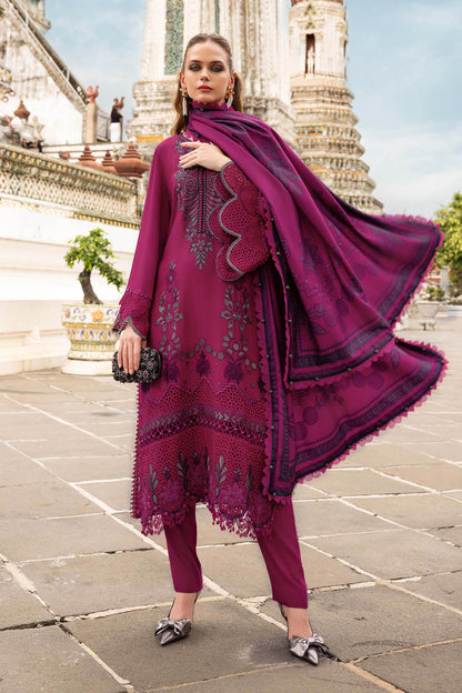 3 Piece Unstitched Embroidered Twill Linen Suit - MPT-2804-B