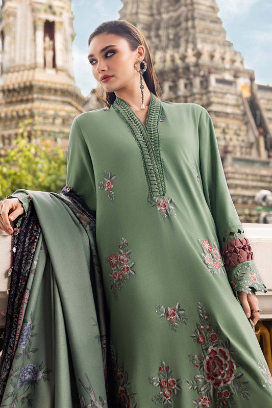 3 Piece Unstitched Embroidered Twill Linen Suit - MPT-2808-A