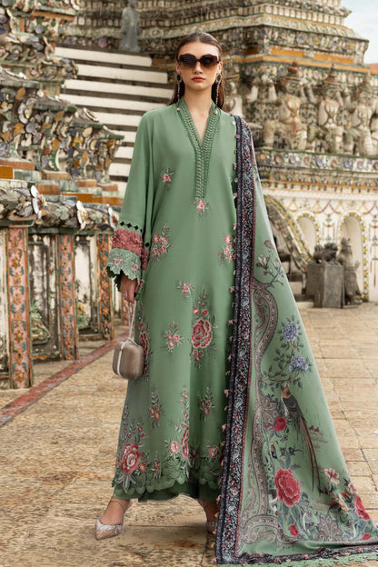 3 Piece Unstitched Embroidered Twill Linen Suit - MPT-2808-A
