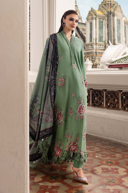 3 Piece Unstitched Embroidered Twill Linen Suit - MPT-2808-A