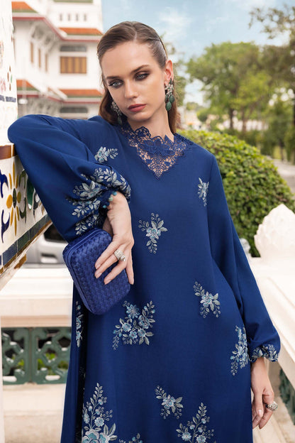 3 Piece Unstitched Embroidered Twill Linen Suit - MPT-2808-B