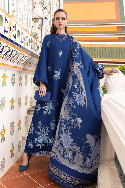 3 Piece Unstitched Embroidered Twill Linen Suit - MPT-2808-B