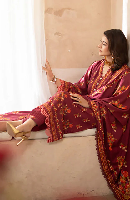Mausummery Printed Linen Winter Unstitched – Azalea