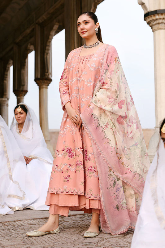 Festive Embroidered Lawn | 2026 | Dusky Rose | Cross Stitch