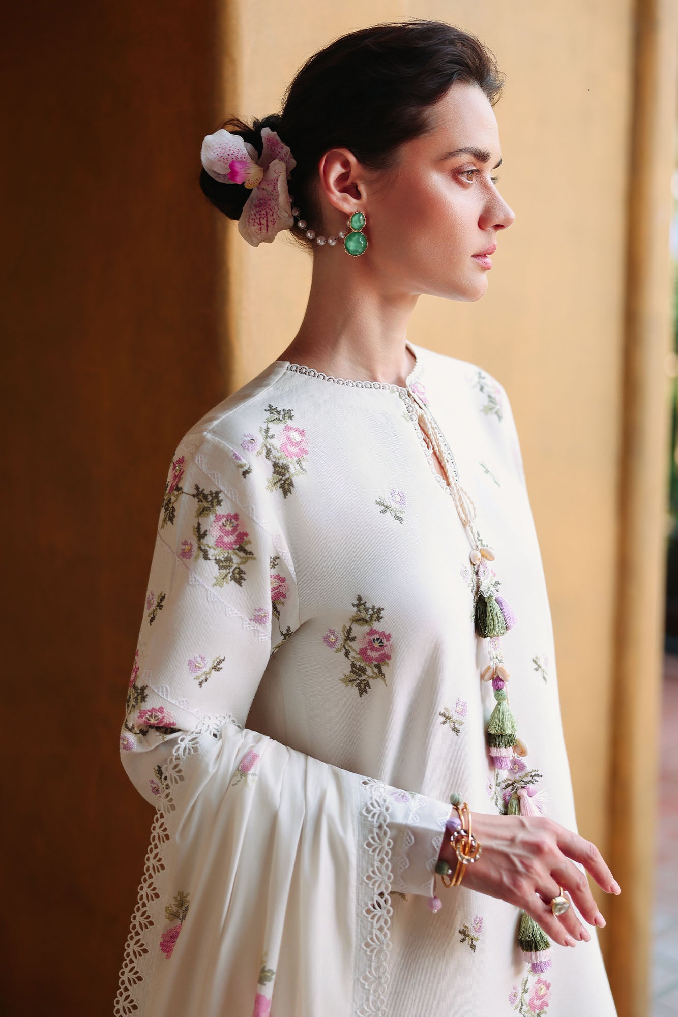 Eid Lawn Edit - II 2026 | GARDEN IVORY  | Cross Stitch