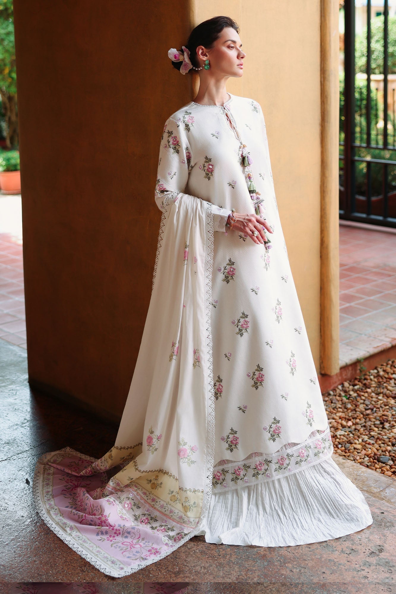 Eid Lawn Edit - II 2026 | GARDEN IVORY  | Cross Stitch