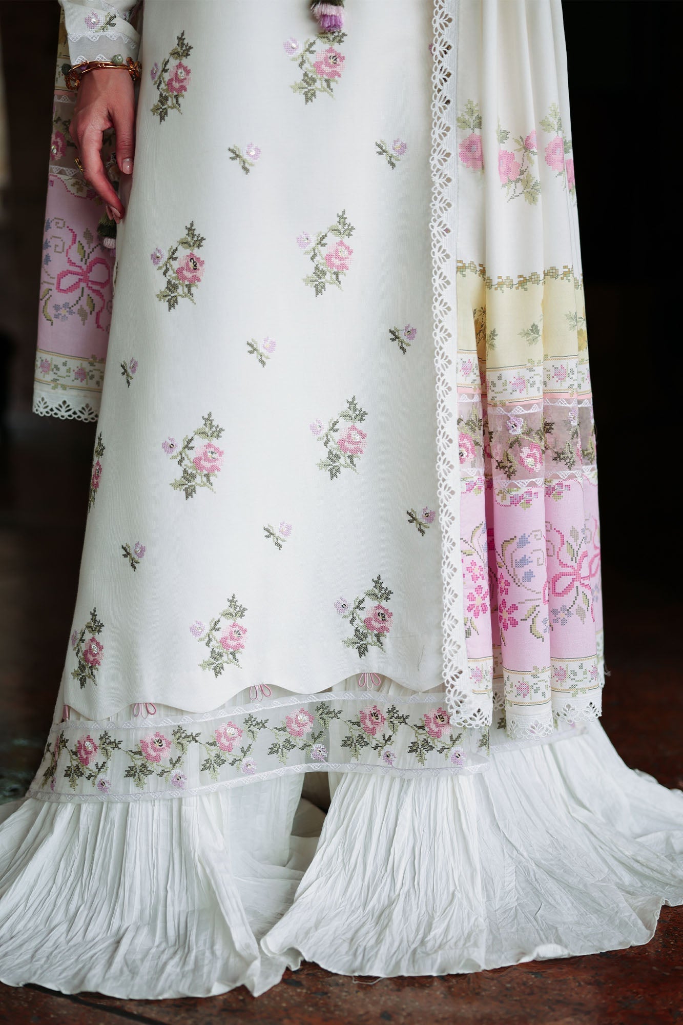 Eid Lawn Edit - II 2026 | GARDEN IVORY  | Cross Stitch