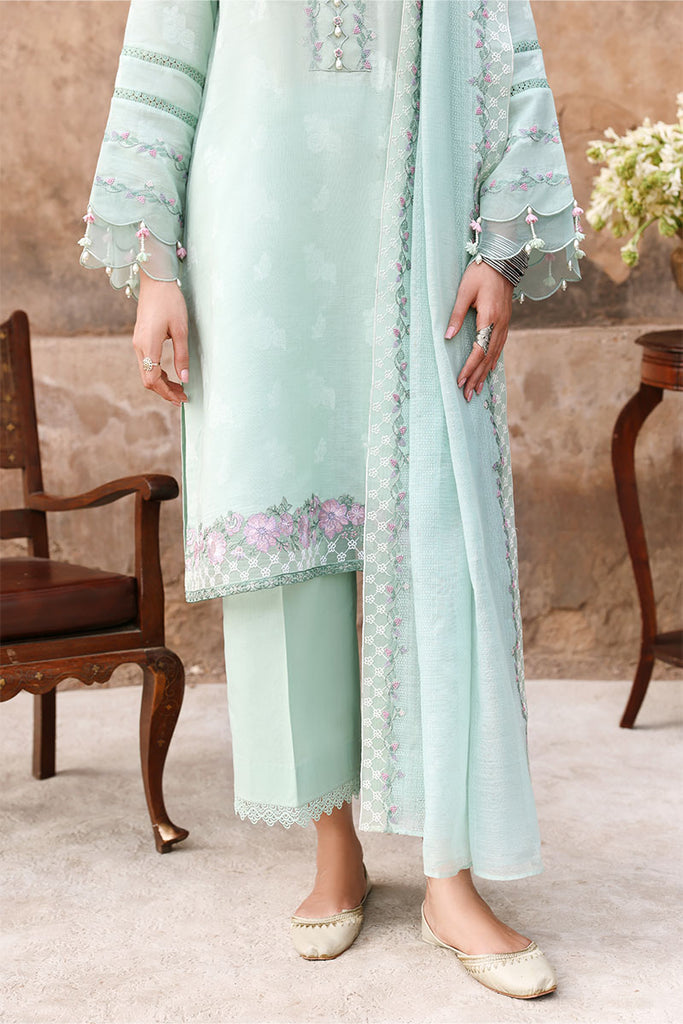 Festive Embroidered Lawn | 2026 | Misty Mint | Cross Stitch