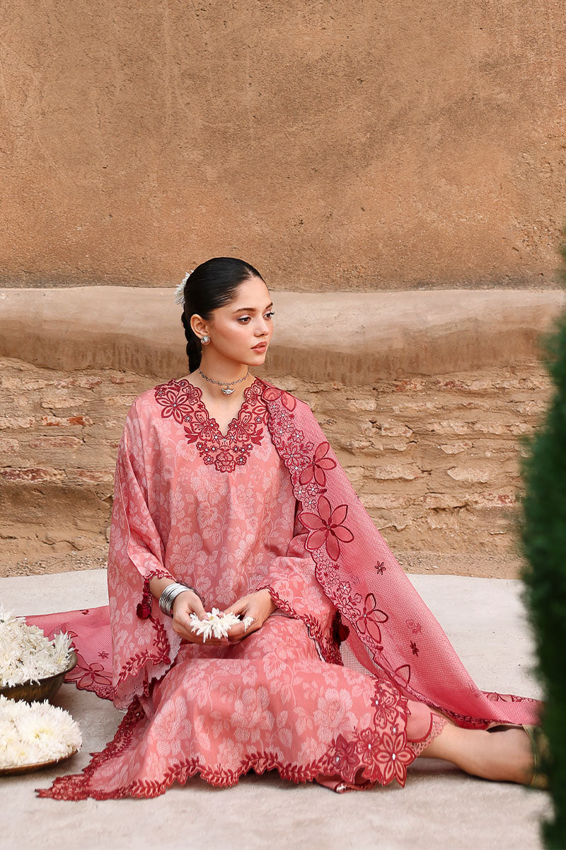 Festive Printed & Embroidered Lawn | 2026 | Peach Atelier | Cross Stitch