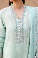 Festive Embroidered Lawn | 2026 | Misty Mint | Cross Stitch