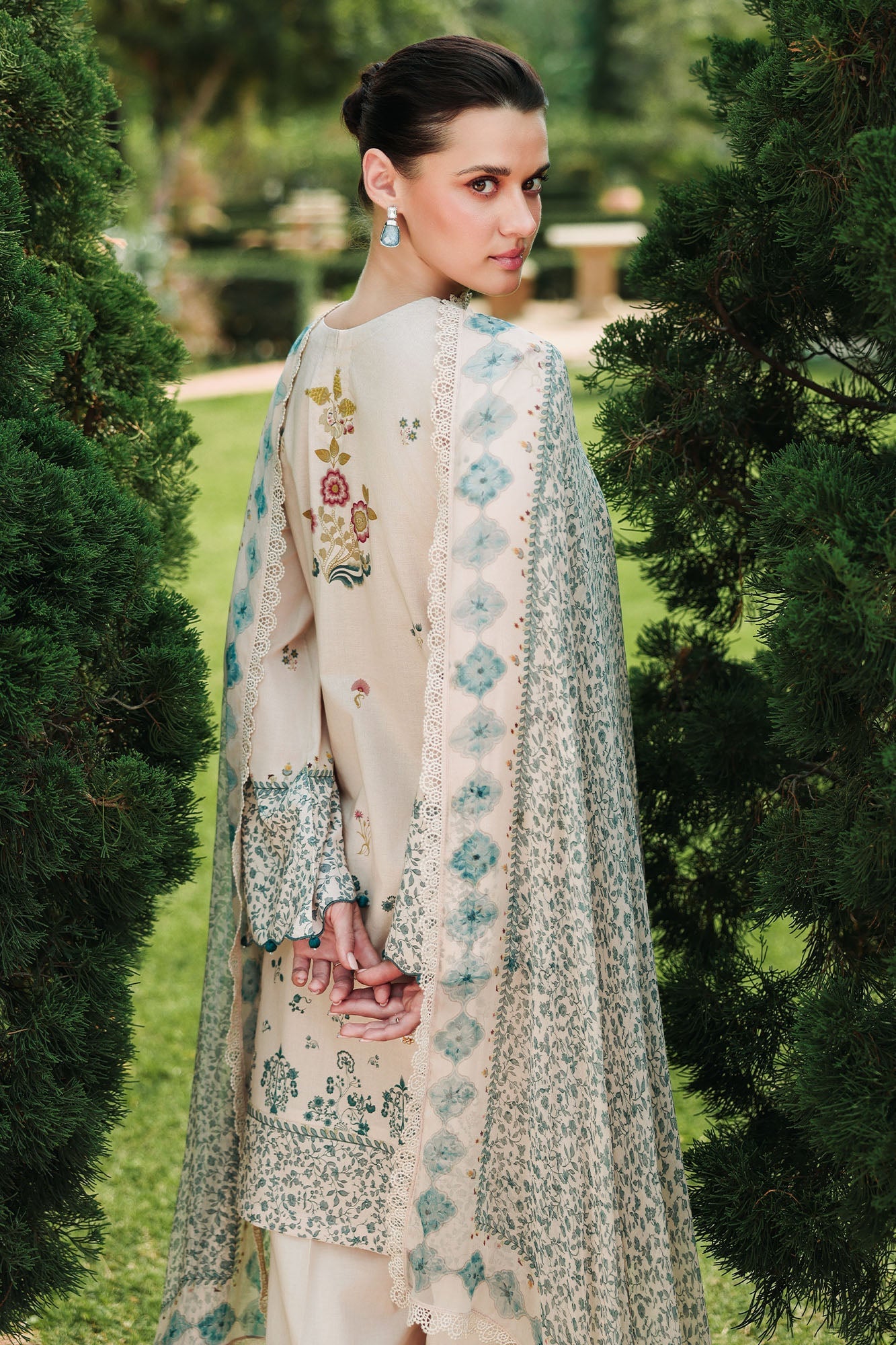 Eid Lawn Edit - II 2026 |SUBTLE BEIGE  | Cross Stitch
