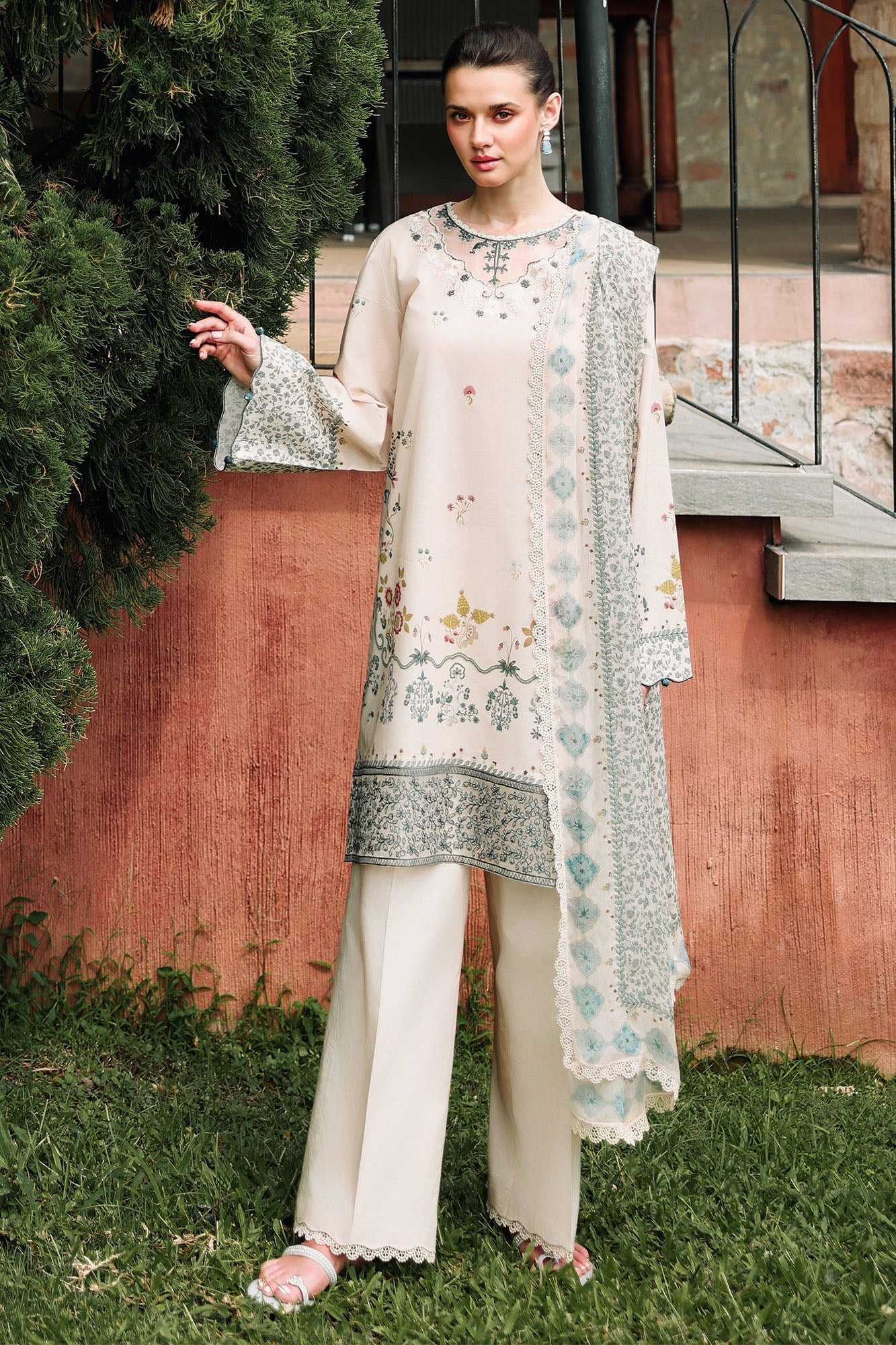 Eid Lawn Edit - II 2026 |SUBTLE BEIGE  | Cross Stitch