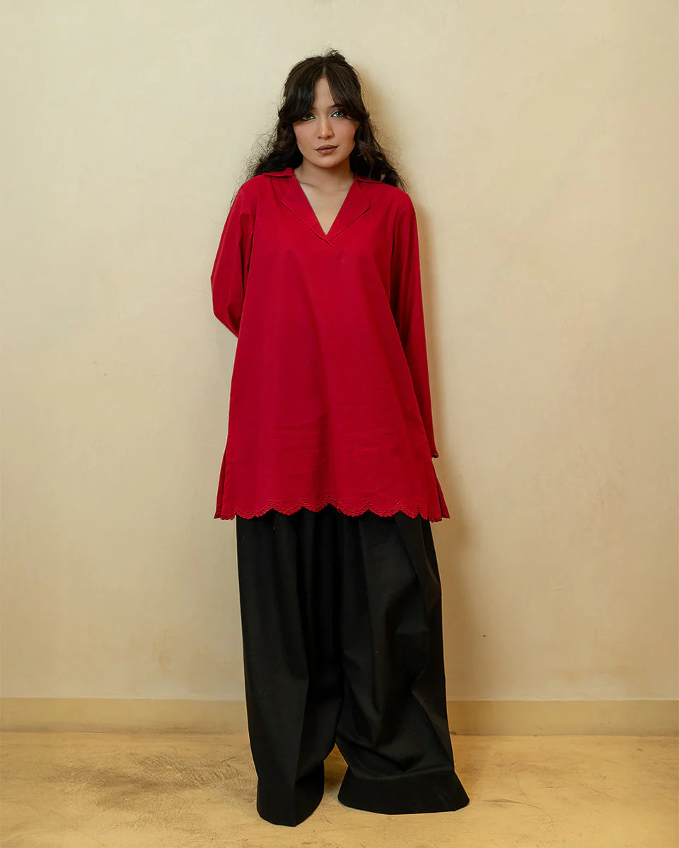 Solid Kurtas by Binaf - Cherry