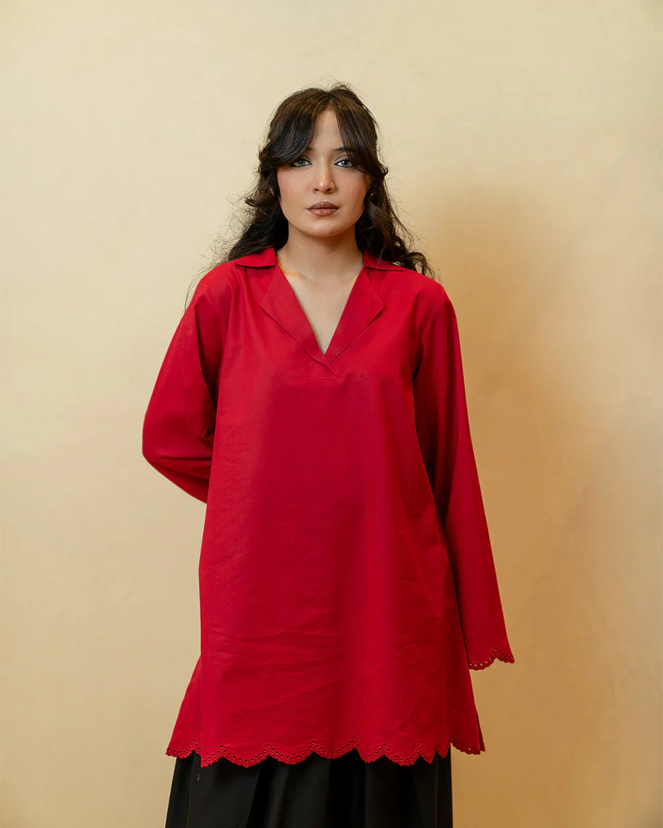 Solid Kurtas by Binaf - Cherry