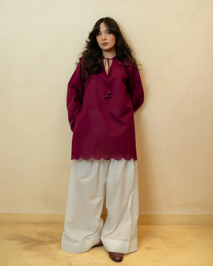 Solid Kurtas by Binaf - Plum