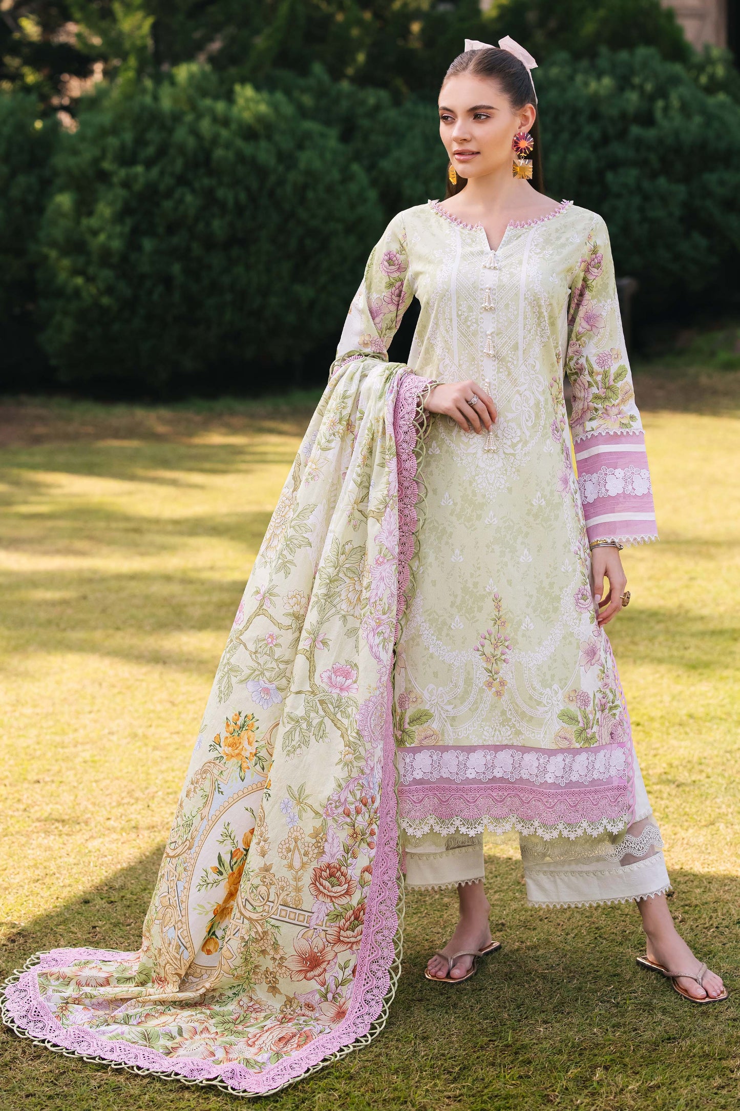 Jade - Urbane digital lawn prints 2025 - LT GREEN