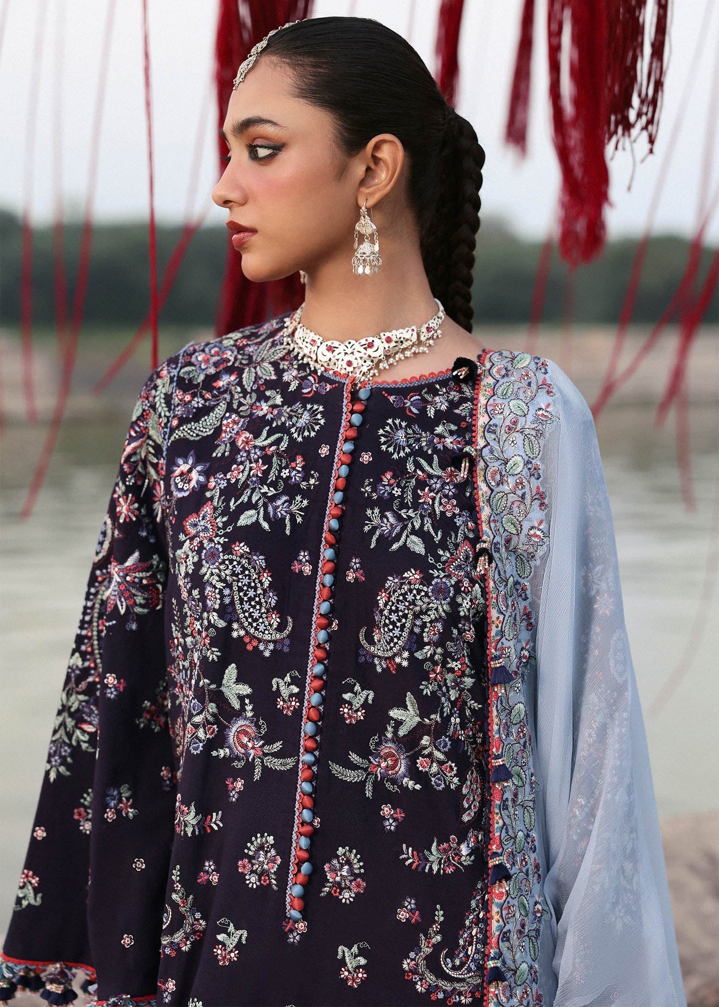 Karandi Unstitched'25 by Hussain Rehar - Rouge