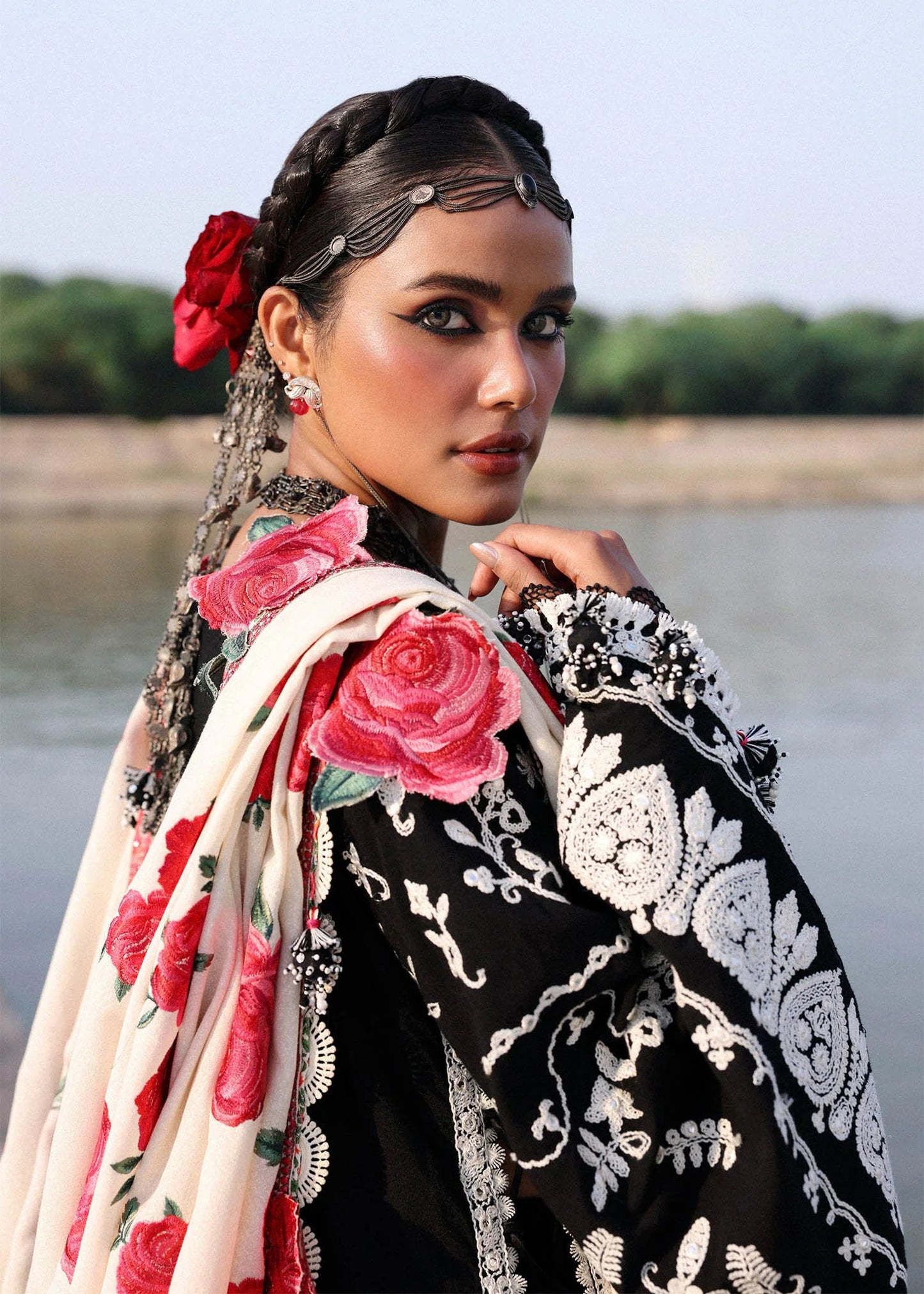 Karandi Unstitched'25 by Hussain Rehar - Rose