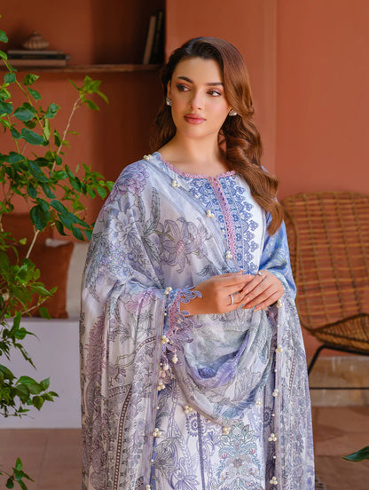 Urban Embroided Cambric by Jade-LT BLUE