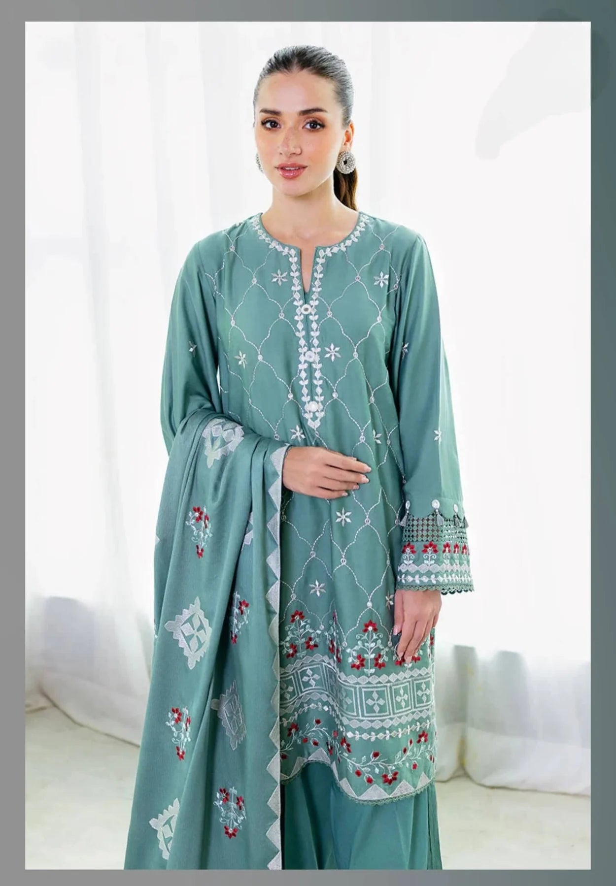 Cross Stitch Premium Satin - Sage Bloom