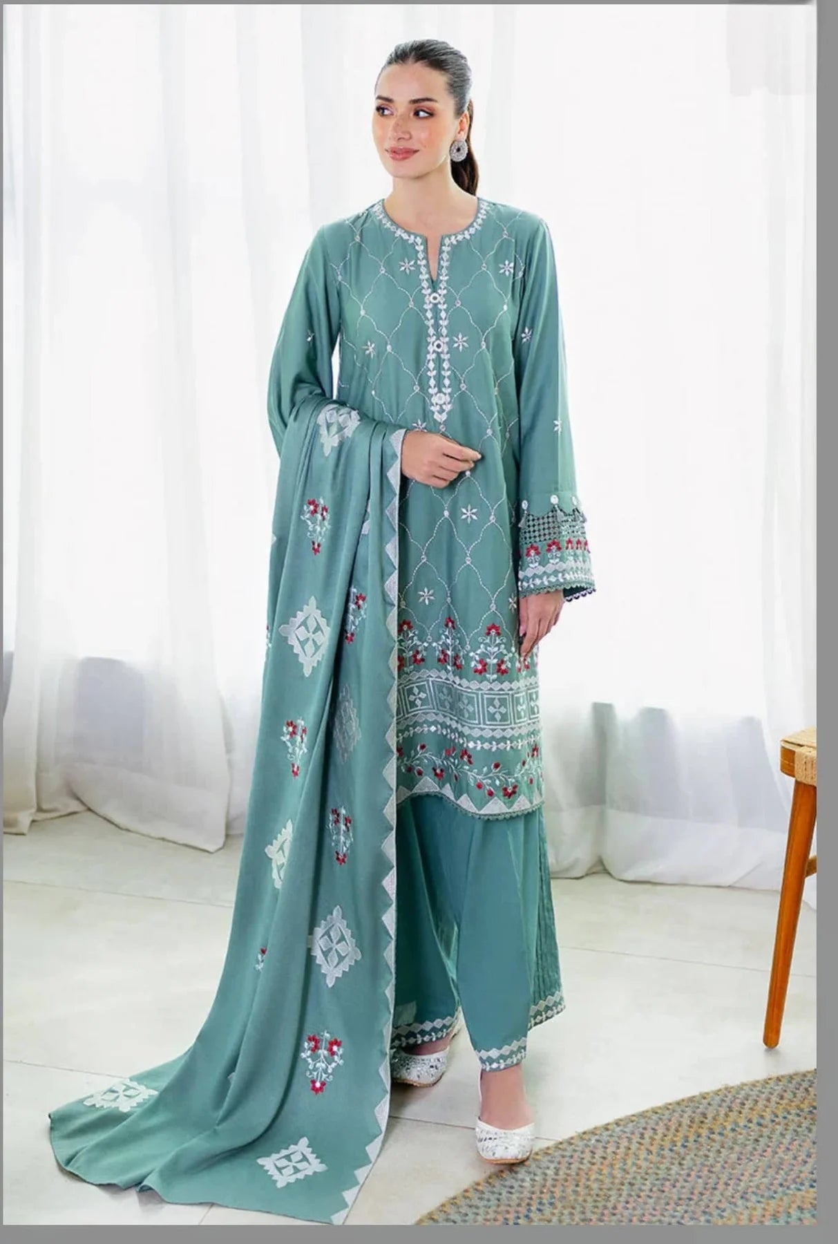 Cross Stitch Premium Satin - Sage Bloom